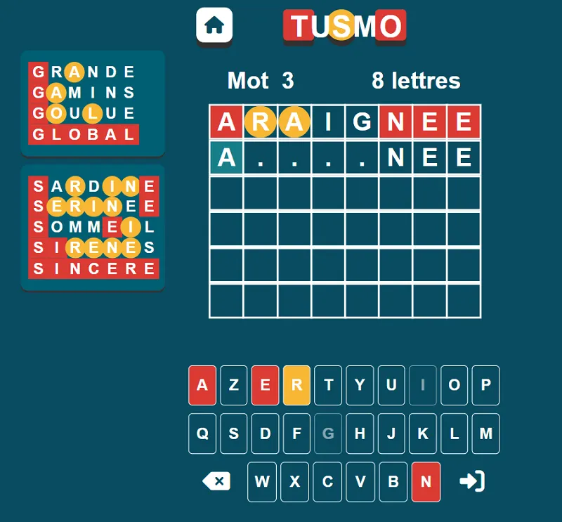 Tusmo Suite — solution du mode enchaîné